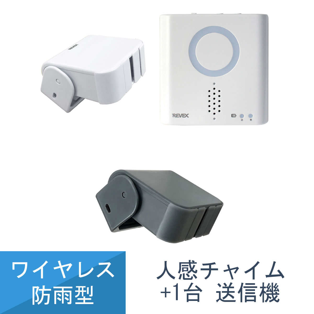 人感センサー チャイム セット ワイヤレス センサー 感知 人 動物 XP750 送信機 2台 リーベックス Revex