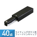 40点セット YAZAWA ライティングダクト用 フィードインキャップ ブラック FC01BK