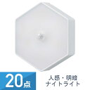 20個セット YAZAWA 人感・明暗ナイトライト マグネット付き NBSML64WH