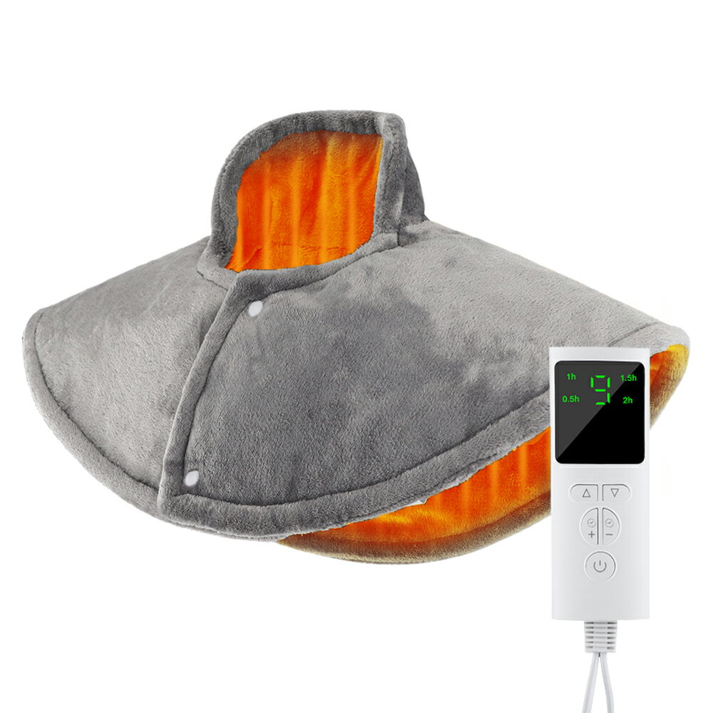 電気肩パッド 電気肩当て 肩 温める グッズ 電気ホットマット 9段階温度調整 4段階切タイマー 電気肩掛け 肩あたため 電気マット 省エネ 防寒対策 暖房器具 洗える 過熱防止 高級フランネル生地 急速加熱 肩当て 自宅 オフィス 腹/背中/肩対応 日本語説明書付き グレー