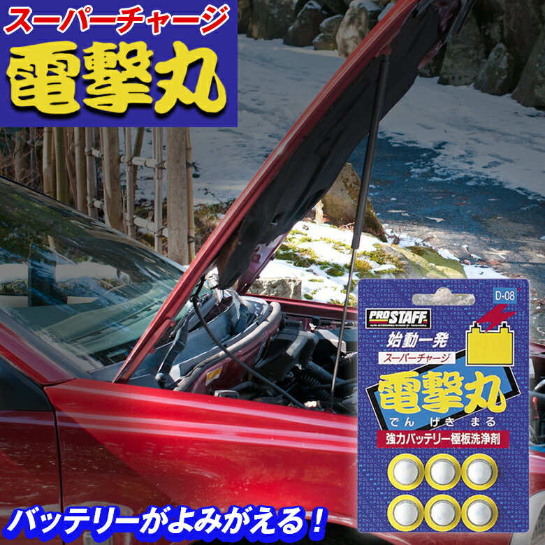 【9月1日24時間限定！ポイント10倍】プロスタッフ スーパーチャージ電撃丸 D-08 | 車 バッテリー バッテリーお手入れ バッテリー強化剤 バッテリー液 洗車 洗車用品 車のお手入れ ボディお手入れ ガラスお手入れ 洗車グッズ 錠剤タイプ