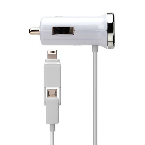 Lightning＆microUSBツインコネクタDC充電器2.1A 1.0mホワイトPG-TUD21A02WH 取り寄せ商品 | apple iPhone 5 5c 5s 6 6s 6sPlus 7 7Plus 8 SE