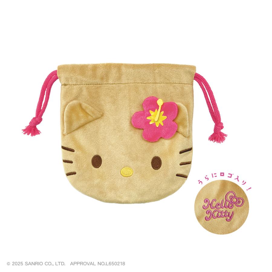 【ブラックフライデー開催中！エントリーでポイント5倍】ハローキティ ぬいぐるみ巾着 | 日焼け ひやけ 日焼けキティ ひやけキティ ギャル ギャルキティ キティ キティちゃん 化粧ポーチ ポーチ ぬいぐるみ 巾着 可愛い イヤホン イヤホンポーチ ポーチ かわいい グッ