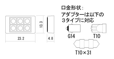 NB-012 6灯 LEDルーム球 フラット マルチ | 車 ライト バルブ 発光 綺麗 鮮明 視界 車のライト カー用品 車ライト カッコイイ かっこいい LEDライト 車内インテリア 車内 ルームライト