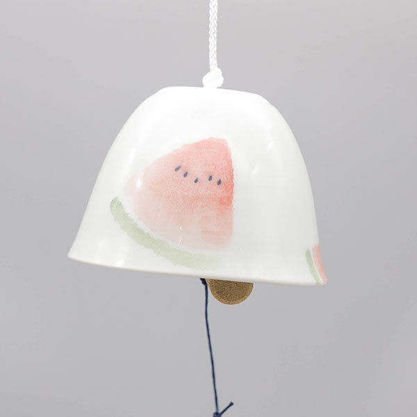 砥部焼 おしゃれ 手作り 「風鈴 すいか」 和風 陶器 窯元 竹山窯 chikuzan-601