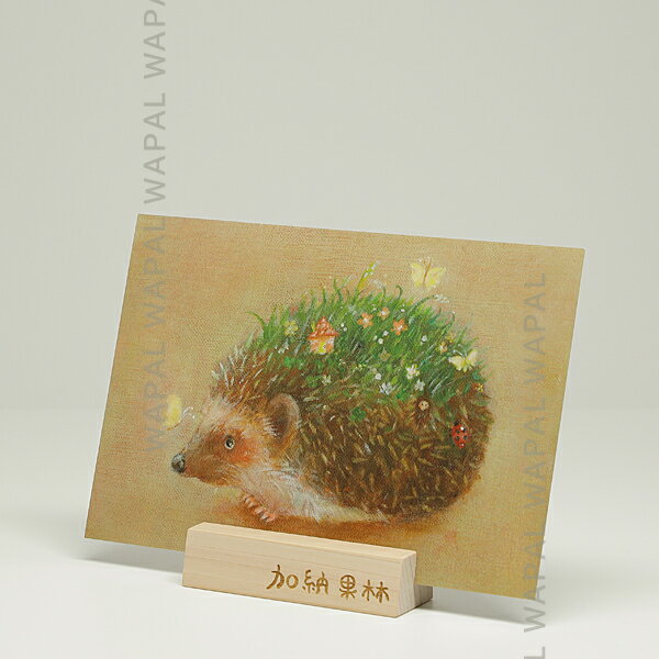 ポストカード おしゃれ かわいい 「しばねずみ」 ハガキ デブ猫ちゃん 絵本作家 かのうかりん 加納果林 karin-post-011