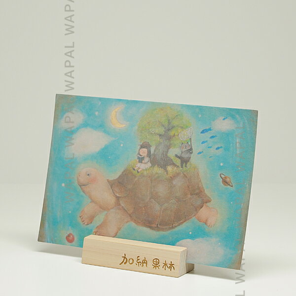 ポストカード おしゃれ かわいい 「そらとぶかめ」 ハガキ デブ猫ちゃん 絵本作家 かのうかりん 加納果林 karin-post-047