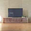 TVボード 幅173cm パイン材 3枚引戸 琥珀色 アジアン アンティーク 格子 テレビ台 TV台 テレビボード AVボード AVラック TVラック AVラッ...
