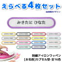 \LINE追加で300円OFFクーポンあり/ お名前 ワッペン カプセル 型 ( 名入れ / 4枚セット / 中サイズ ) キャラクター 刺繍 アイロン 接着 ...