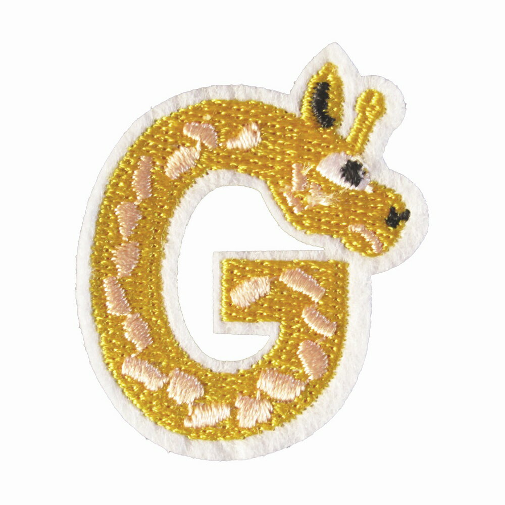 Rakuten - アイロンワッペン アルファベット G 動物 縦4.5cm 横3.7cm