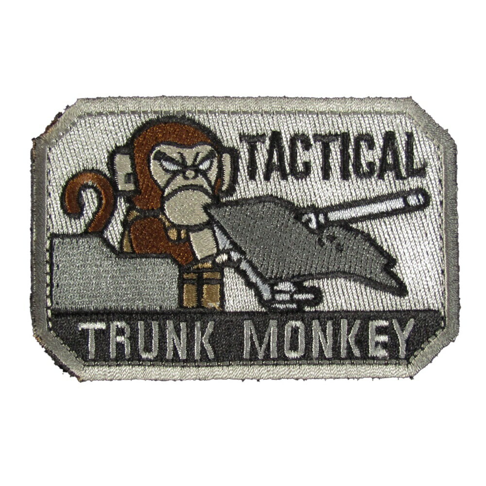 楽天ONAMOMIZU HOUSEベルクロワッペン tactical trunk monkey 灰 縦6cm 横9cm