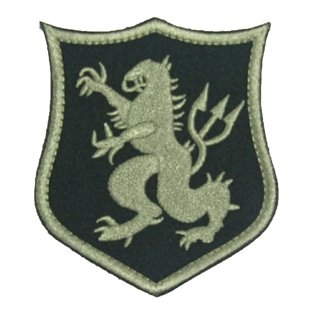 ベルクロワッペン アメリカ海軍 ネイビーシールズ 盾形 クロス 緑 縦9cm 横8cm