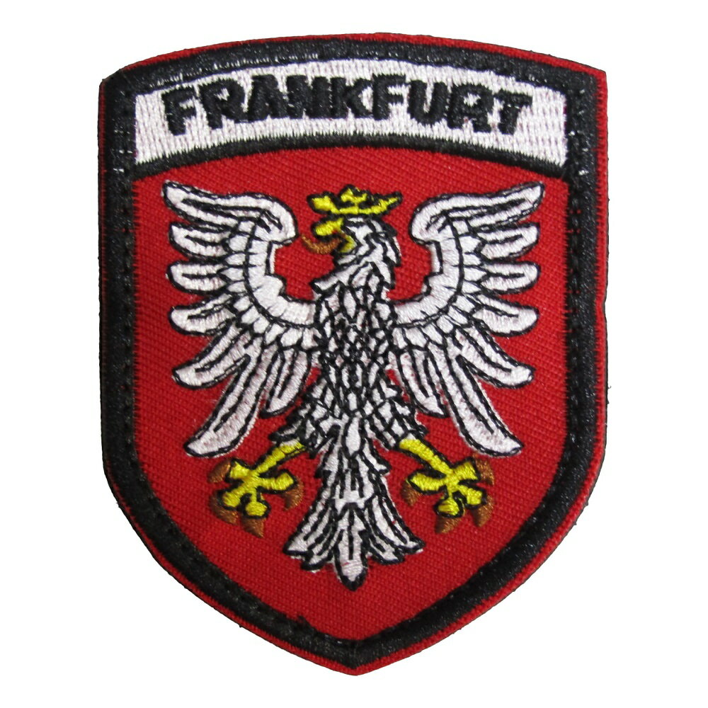 ベルクロワッペン ミリタリー ドイツ FRANKFURT 縦8cm 横6.2cm