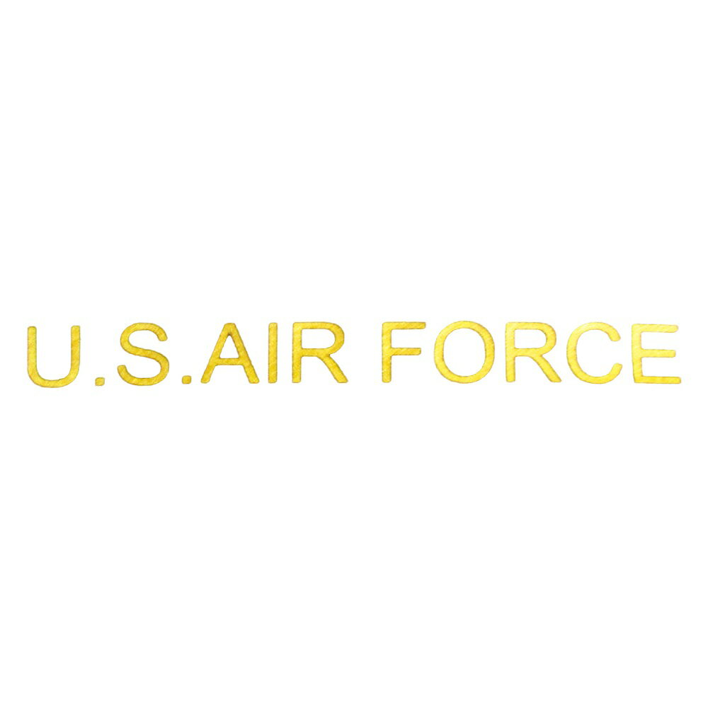 アイロンプリントシート ミリタリー タグ U.S.AIR FORCE ゴールド ラメ縦 1.8cm 横 18.3cm