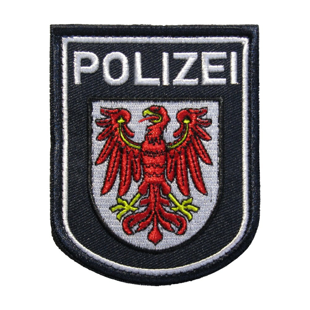 ベルクロワッペン POLIZEI ドイツ 警察 ブランデンブルク州 縦9cm 横7.2cm