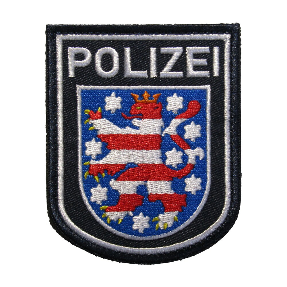 ベルクロワッペン POLIZEI ドイツ 警察 テューリンゲン州 縦9cm 横7.2cm