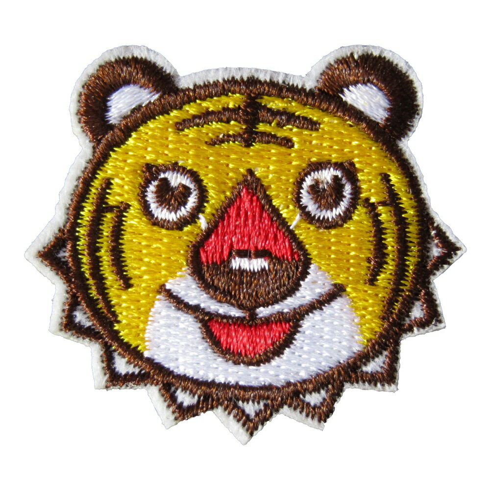 アイロンワッペン 動物 虎 トラ 縦3.8cm 横4.2cm