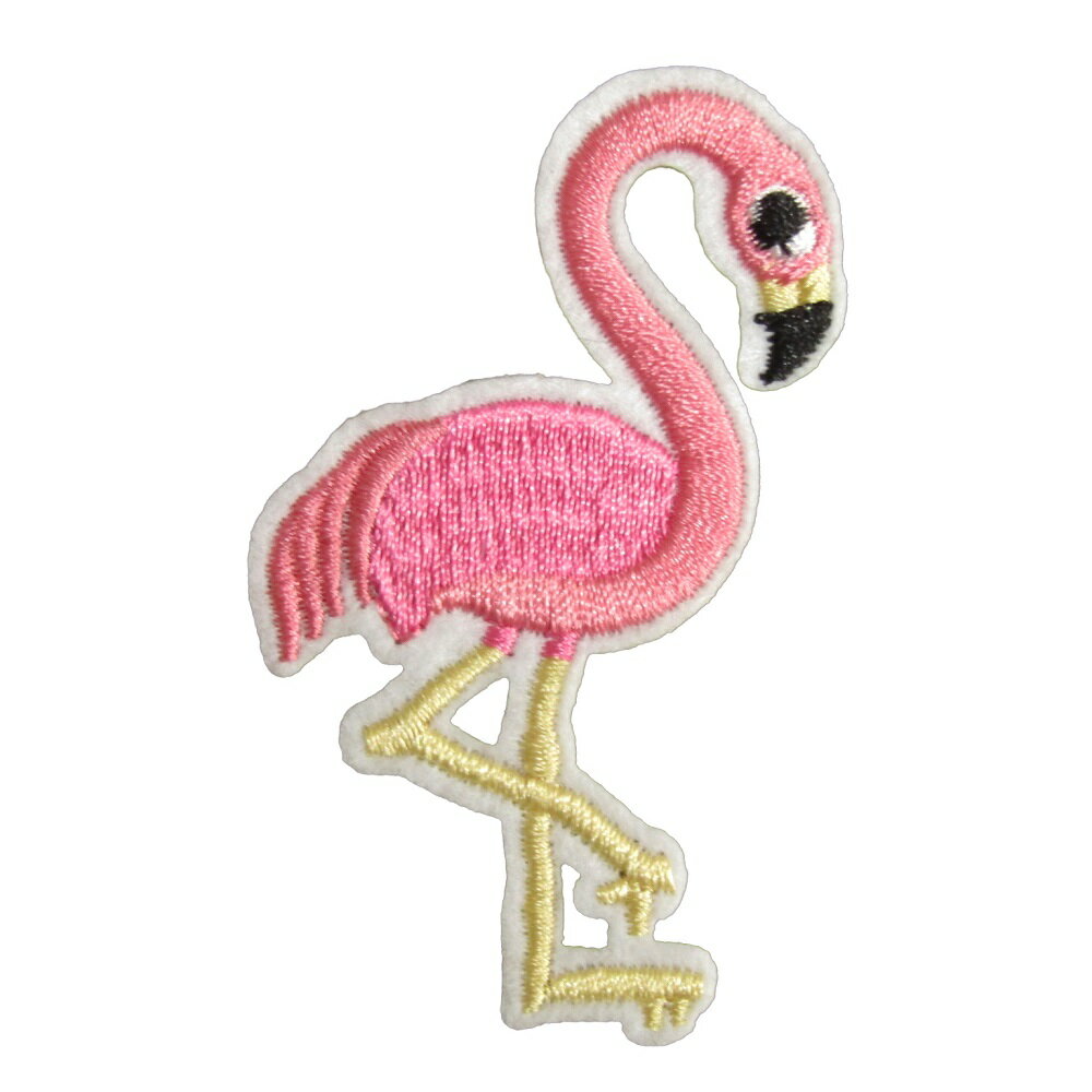 Rakuten - アイロンワッペン 動物 フラミンゴ 縦7cm 横4cm