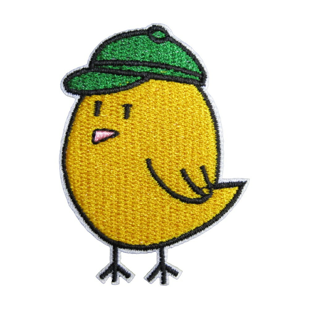 アイロンワッペン 刺繍 動物 ヒヨコ 1 縦6cm 横4.5cm