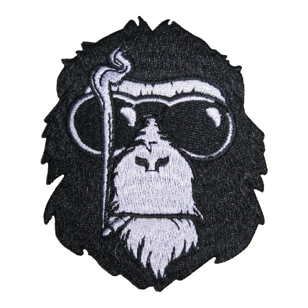 アイロンワッペン 動物 サル 縦8.5cm 横7cm