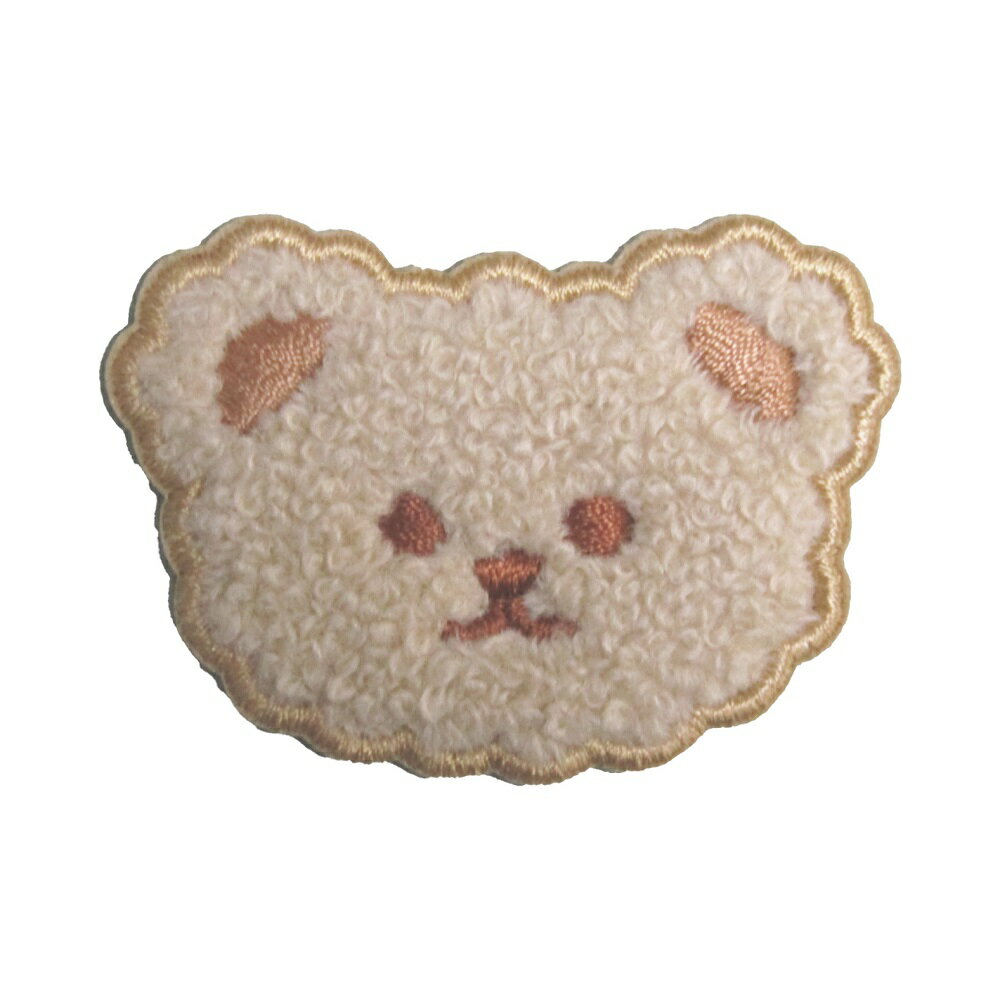 乐天商城 - テープワッペン 刺繍 動物 テディベア ベージュ 縦3.5cm 横5m