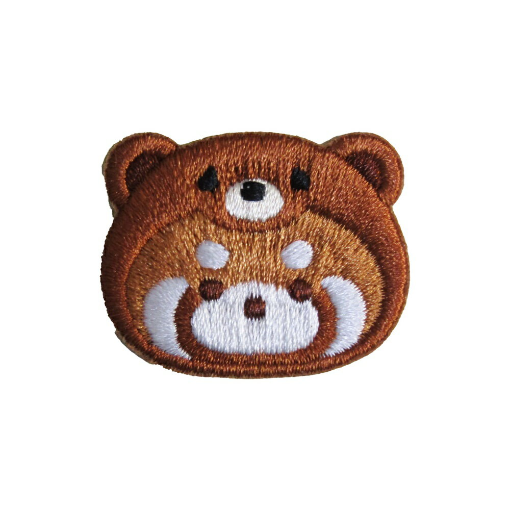 Rakuten - テープワッペン 刺繍 動物 レッサーパンダ フュージョン クマ 縦3cm 横3.3m