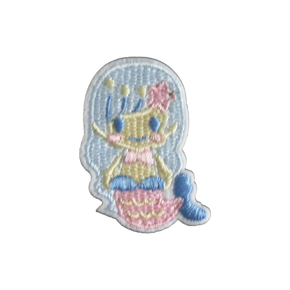 乐天商城 - テープワッペン 刺繍 人魚 縦4.6cm 横3.3cm