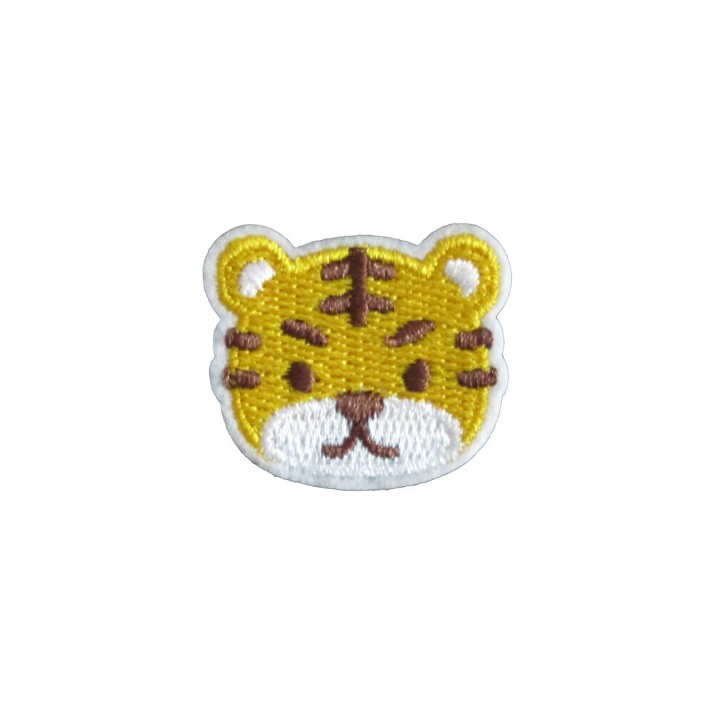 Rakuten - テープワッペン 刺繍 動物 トラ 縦2.8cm 横3.2cm