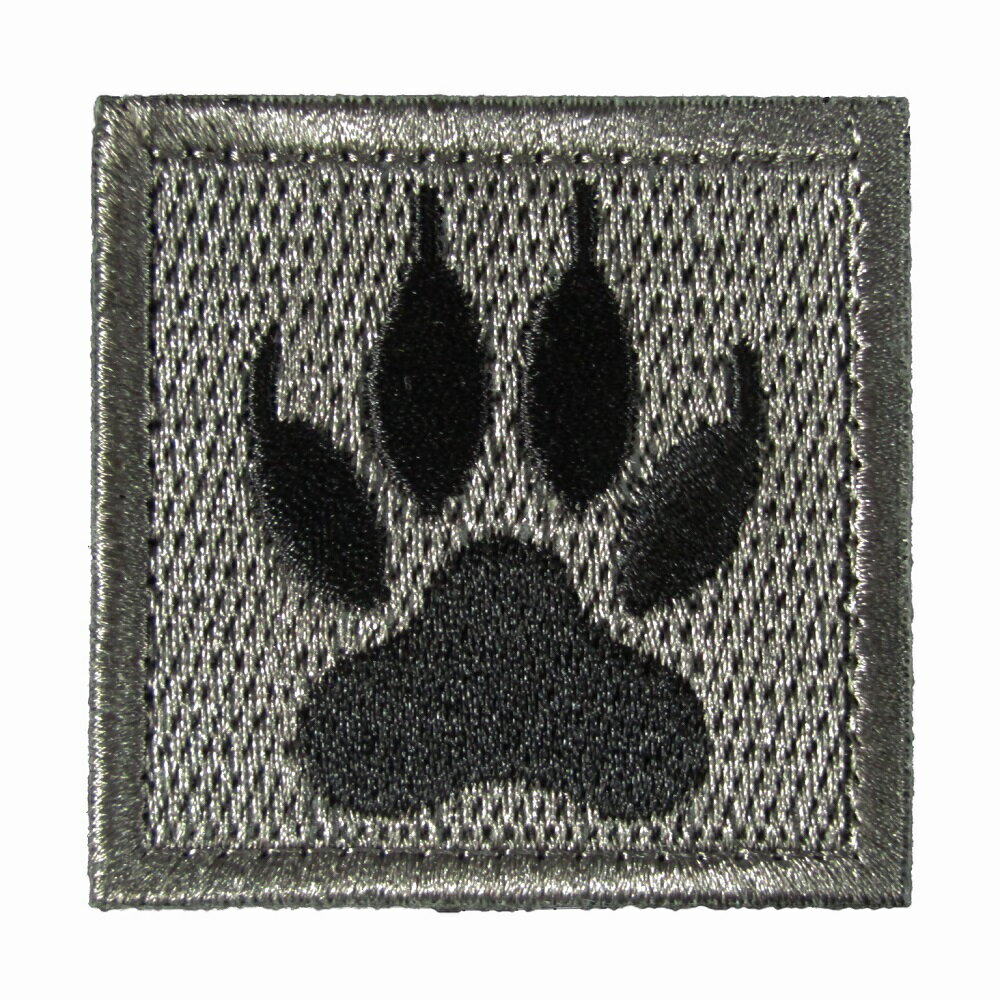 ベルクロワッペン K9 クロスボーン 警察犬特殊部隊 灰底 縦5cm 横5cm