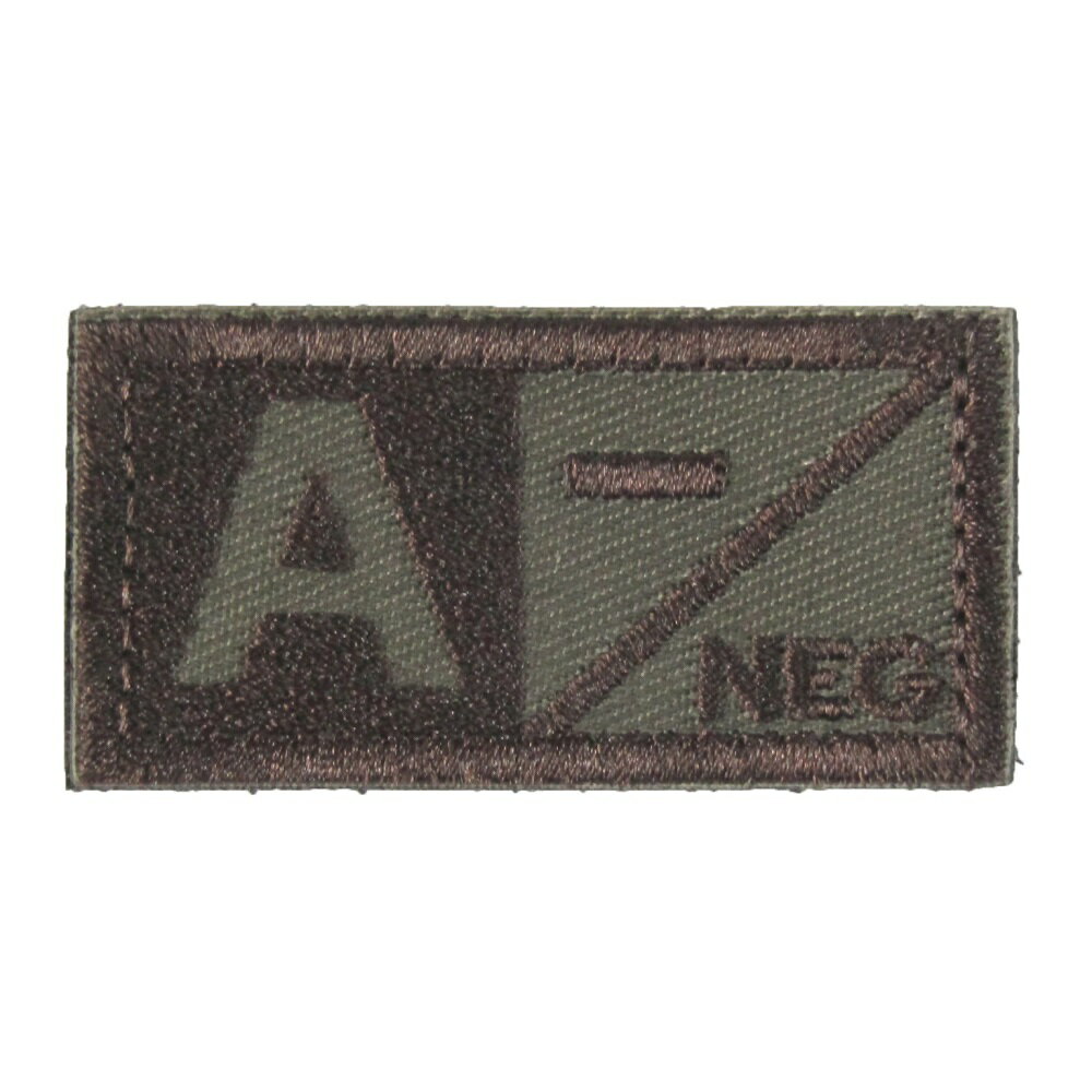 ベルクロワッペン パッチ 血液型 褐色 A- 縦2.5cm横5cm