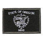 ベルクロワッペン アメリカ オレゴン州旗 黒 縦5cm 横7.5cm