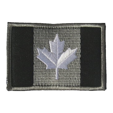 ベルクロワッペン 国旗 カナダ 黒灰 縦5cm 横8cm