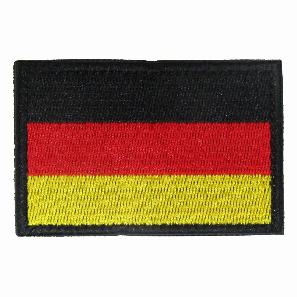 ベルクロワッペン 国旗 ドイツ 黒枠 縦5cm 横8cm
