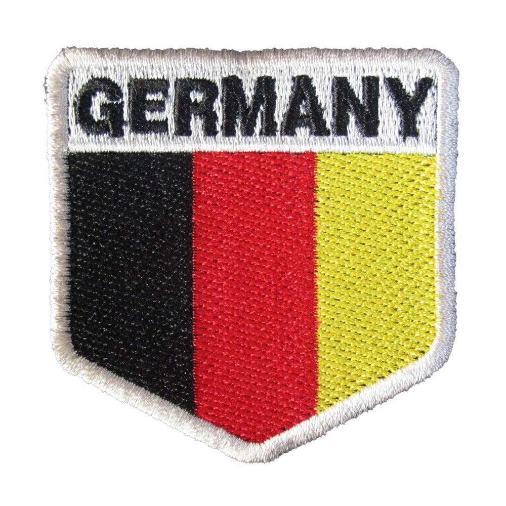 ベルクロワッペン 国旗 ドイツ 盾形 縦6cm 横5.8cm