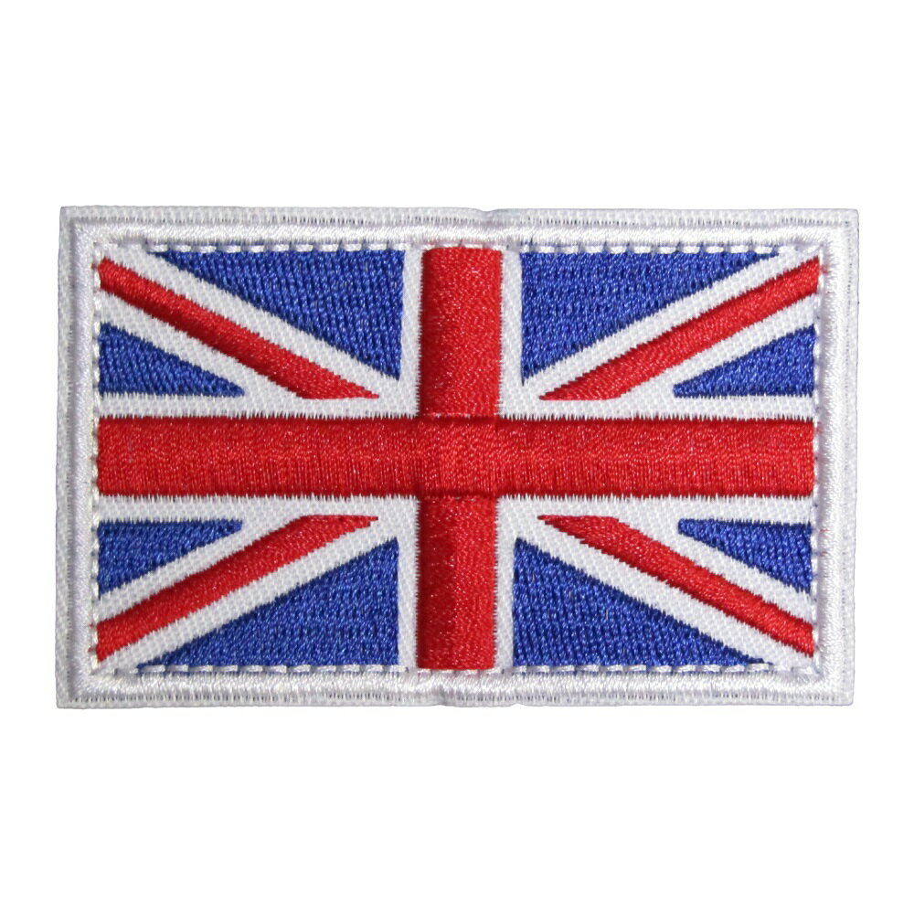Rakuten - ベルクロワッペン 国旗 イギリス 白枠 ユニオンジャック 縦5cm 横8cm