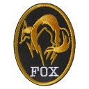 ベルクロワッペン メタルギアソリッド FOX HOUND 楕円型 金 縦8.5cm 横6.3cm