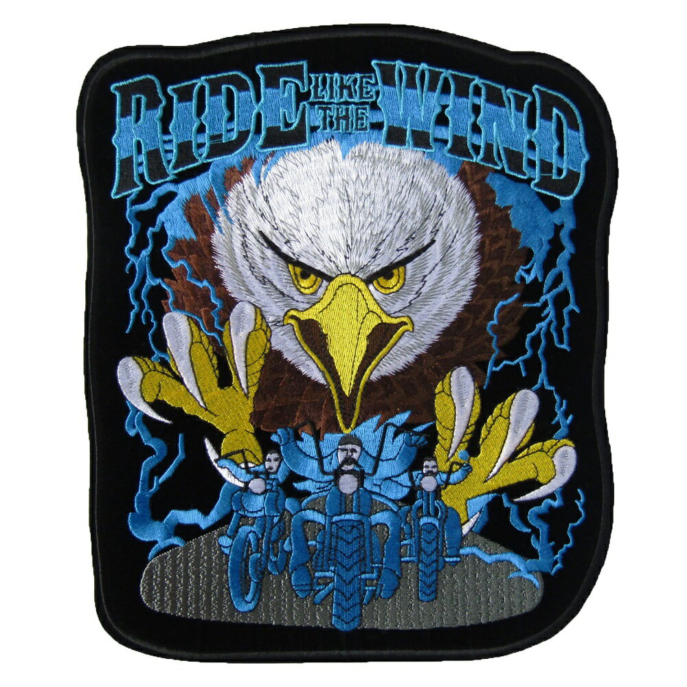 ◇RIDE LIKE THE WIND◇素材:ポリエステル◇サイズ：縦27.3cm 横23.5cm◇生産国：中国◇アイロンワッペン接着方法：ワッペンを貼りたい場所に置き、薄手のタオルなどを当て布してアイロンを当てます。　アイロンの温度は150℃（中温）で5秒〜15秒押し当てます。　洗濯頻度が多いもの、革製品に付ける場合は縫い付けて下さい。◇RIDE LIKE THE WIND◇素材:ポリエステル◇サイズ：縦27.3cm 横23.5cm◇生産国：中国◇アイロンワッペン接着方法：ワッペンを貼りたい場所に置き、薄手のタオルなどを当て布してアイロンを当てます。　アイロンの温度は150℃（中温）で5秒〜15秒押し当てます。　洗濯頻度が多いもの、革製品に付ける場合は縫い付けて下さい。