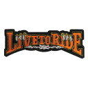 アイロンワッペン バイカー LIVE TO RIDE 17 橙 縦4.8cm 横14.2cm