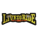 アイロンワッペン バイカー LIVE TO RIDE 18 黄 縦4.8cm 横14.2cm