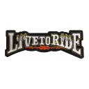 アイロンワッペン バイカー LIVE TO RIDE 19 白 縦4.8cm 横14.2cm