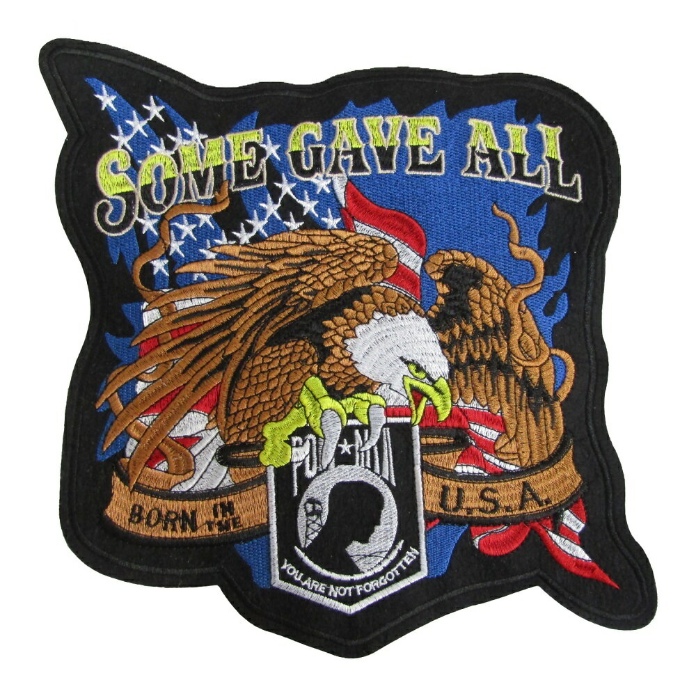 大きい アイロンワッペン バイカー イーグル 16 縦25.8cm 横25.4cm