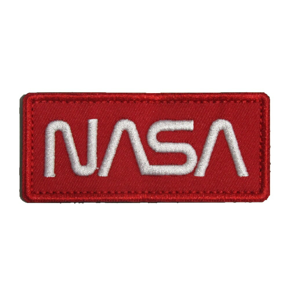 ベルクロワッペン 宇宙 NASA タグ 赤白 縦4cm 横9