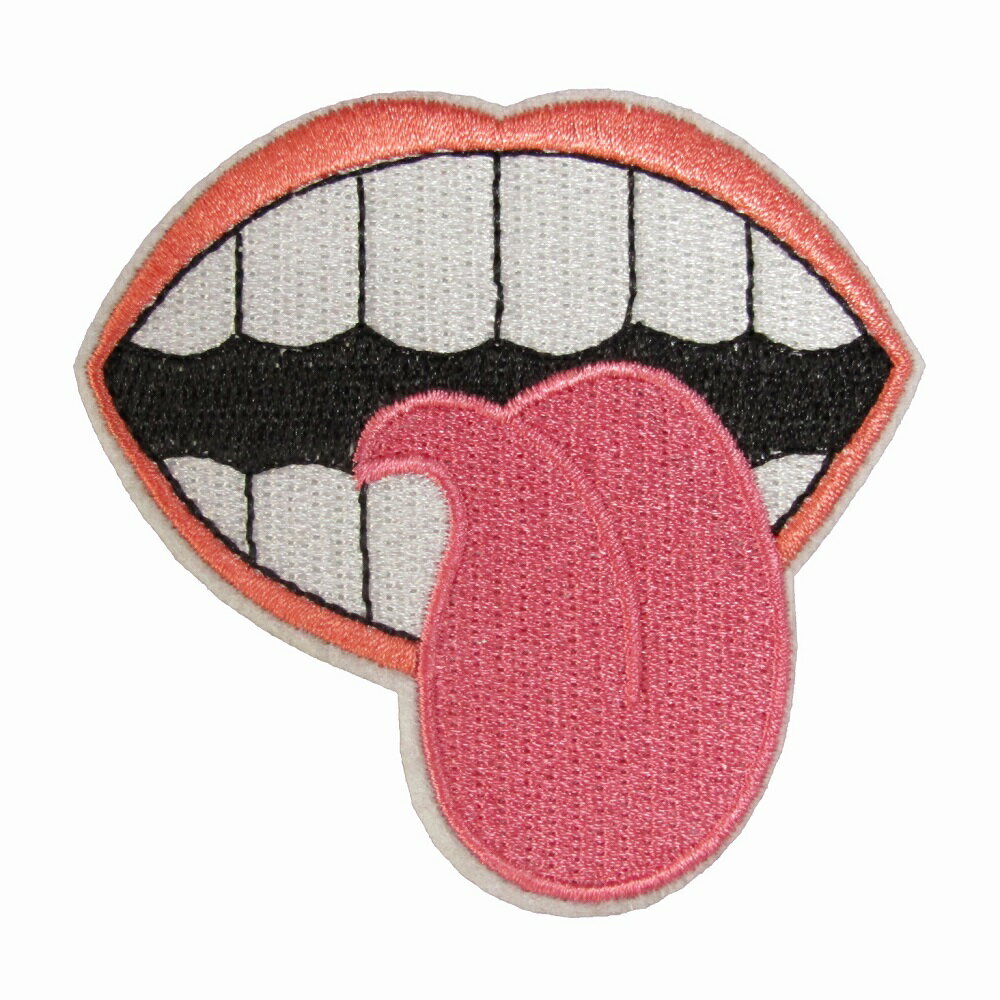 アイロンワッペン 口 1 縦7.5cm 横7.8cm