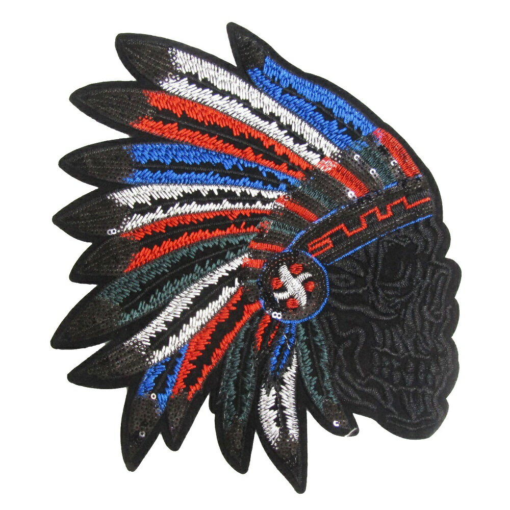 大きい ワッペン インディアン 2 縦23cm 横20cm