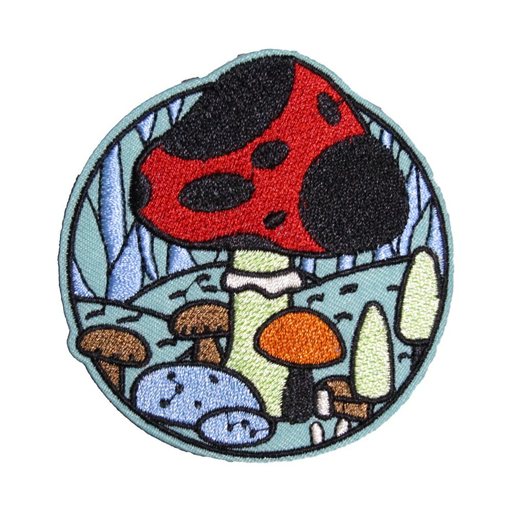 アイロンワッペン キノコ 7 縦7.5cm 横7.2cm