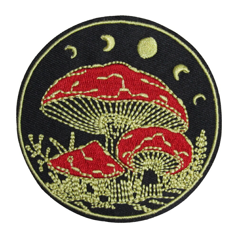 Rakuten - アイロンワッペン キノコ 9 縦8cm 横8cm
