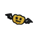 テープワッペン 刺繍 ハロウィン ジャック・オー・ランタン 縦1.9cm 横5.3cm