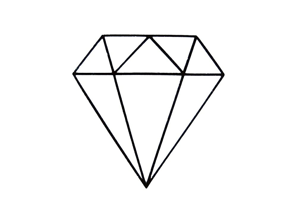 アイロンプリントシート 宝石 2 ブラック 縦 5cm 横 5cm