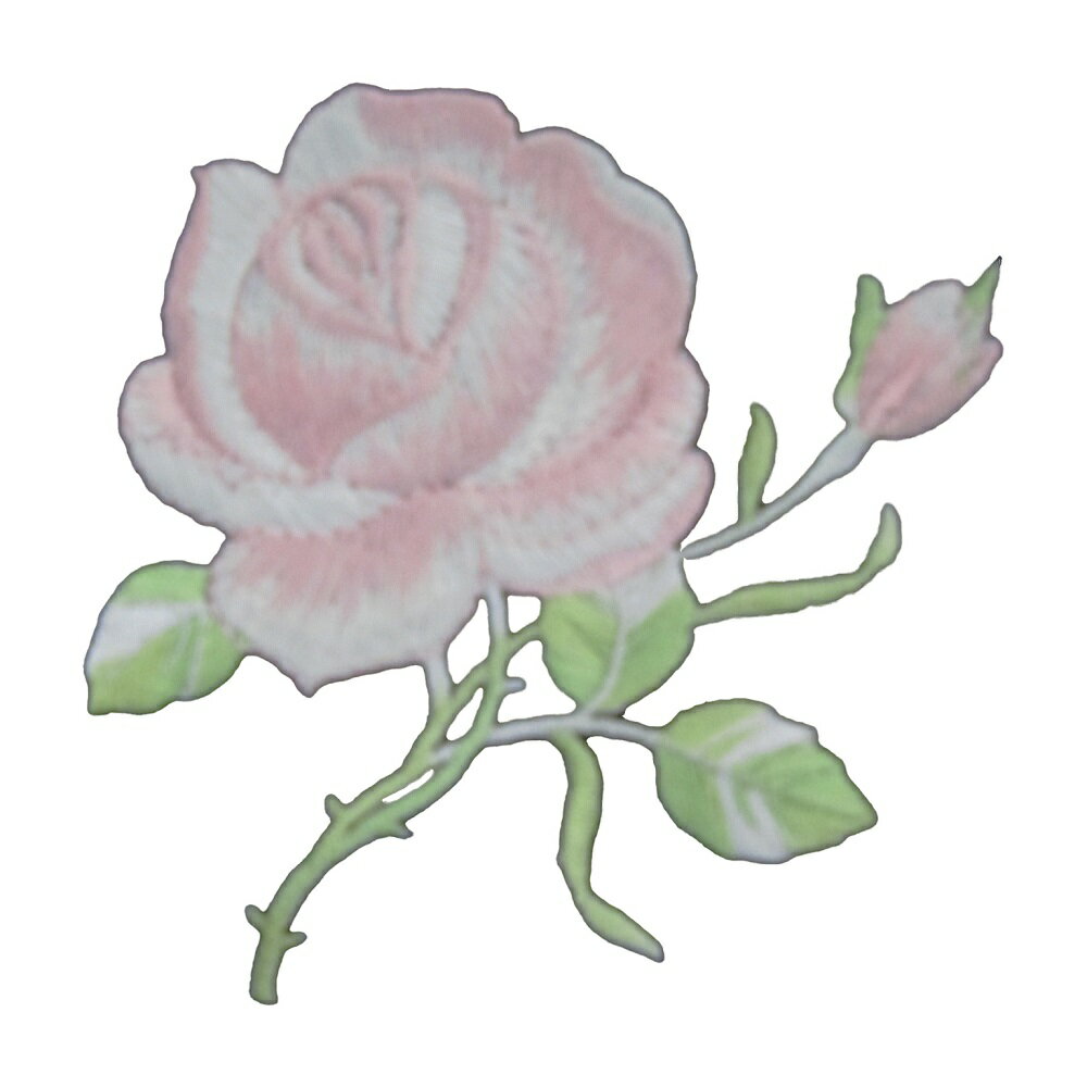 Other - アイロン ワッペン 薔薇 バラ 3 薄ピンク 縦9cm 横8.5cm