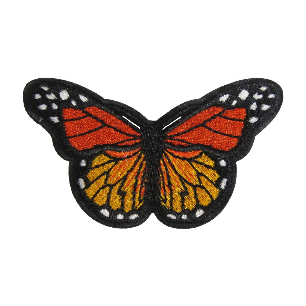 アイロンワッペン 蝶 B 18 刺繍 縦4.8cm 横8cm